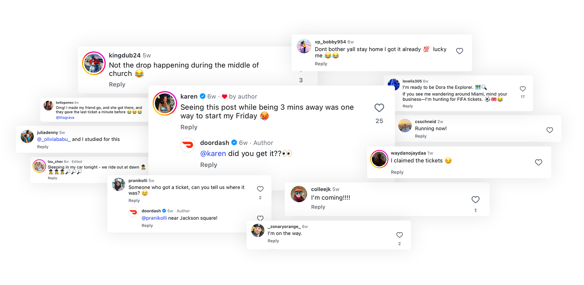 Comments tracking Seat Drop locations
